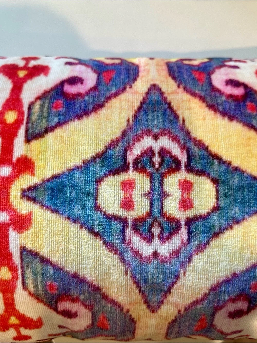 Anthropologie Ikat Lumbar Pillow - Yellow, Red, Blue, Pink